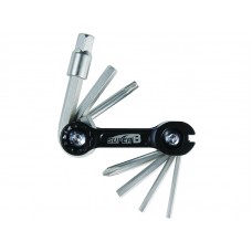 Super b 9875 набор инструментов складной 9 в 1: шестигранники 2/2,5/3/4/5/6/8, спицевой ключ 3,2 мм, отвертка +, т25