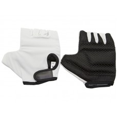 Велосипедные перчатки TBS без пальцев. материал: белая кожа с наполнителем, лайкра. размер: s