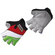 Велосипедные перчатки TBS детские, материал: вентилируемая искусственная кожа с амортизирующими вставками/спандекс, теплопроводящие и отражающие элементы. размер: l (7,5х11,3см). цвет: красный/белый/зелёный