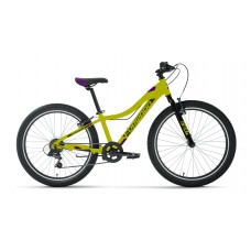 Велосипед FORWARD TWISTER 1.0 24" рост. 12" 2023, зеленый/фиолетовый