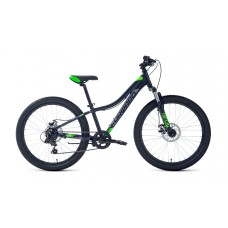 Велосипед FORWARD TWISTER 24" 2.0 D рост. 12", черный/ярко-зеленый