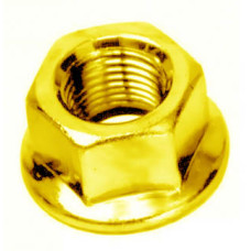 Гайка на ось Ф3/8",с юбкой, из AL 7075, золотая.