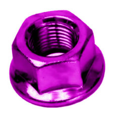 Гайка на ось Ф3/8",с юбкой, из AL 7075, фиолетовая.
