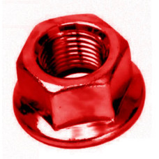 Гайка на ось Ф3/8",с юбкой, из AL 7075, красная.