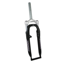 Вилка 26", 1 1/8", без резьбы, пружина+эластомер, ход 60мм, крепеж для V-brake и ДТ, 2кг, чёрная.
