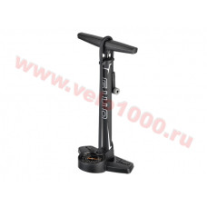 Насос мини-напольный стальной, 160 psi, круглый манометр Ø75мм, А/V-F/V автомат. 432мм. Чёрный. Инд уп