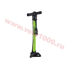 Насос напольный стальной, зелёный, 120 psi, круглый манометр ø38мм на шланге, А/V, F/V автомат. Инд уп