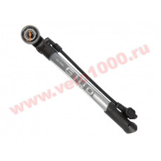 Насос мини-напольный алюм, складной, 120 psi, манометр Ø38мм, А/V-F/V автомат. 330мм. Серебристый. Инд уп