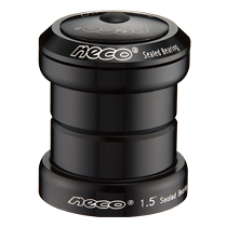 Рулевая колонка, 1-1/2" A-Head, чашки алюм, промподш NHB-15, черная, инд уп