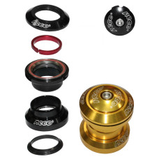 Рулевая, 1-1/8", A-Head, золотая, алюм+сталь, картридж подшипники СВВ-21. Инд уп