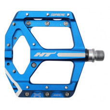 Педали алюм CNC тонкие (16,6мм) бирюзовые, ось cr-mo Ф9/16", промподш + игольчатый подшипник + DU Igus, 20 сменных шипов. 368г. Инд уп