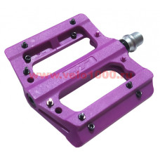 Педали NANO-нейлон, темно-фиолетовые, тонкие, сменные шипы, ось cr-mo Ф9/16", промподш.