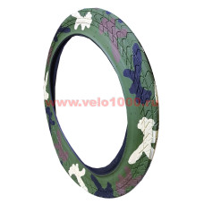 Покрышка 20"х2.25", шершавый накатистый слик. Коричневый камуфляж