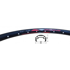 Обод двойной   27.5" (584x20мм) 36отв, для V-brake и DT, пистон, чёрный, A/V. 468г