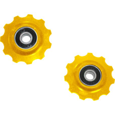 Ролики для заднего суппорта SHIMANO, 11Т, пром.подшипн, алюм., золотые. Инд уп 2шт