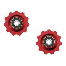 Ролики для заднего суппорта SHIMANO, 11Т, пром.подшипн, алюм., красные. Инд уп 2шт