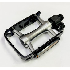 Педали быстросъёмные QRD, алюм корпус и рамка, ось cr-mo Ф9/16", 99х64х22мм, серебр-чёрные, 251г, инд уп