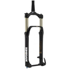 Вилка амортизационная для 26" FAT BIKE воздушная, ход 120мм, штырь алюм конический 1,5"- 1-1/8", ноги ø32мм AL7050 чёрные анодированные, "штаны" Mg, ось-эксц 15мм, OLD=150мм, выключатель хода на руле, регулировка отскока, диск PM