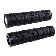 Грипсы 135мм, Ф33,5мм , чёрные, Soft компаунд, чёрный алюм lock-on и закрытый прочный торец.