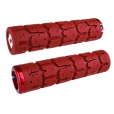 Грипсы 135мм, Ф33,5мм , красные, Soft компаунд, алюм lock-on и закрытый прочный торец