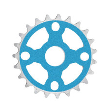 Звезда передняя 1/8"х28Т, голубая, "крест", алюм.