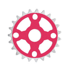 Звезда передняя 1/8"х28Т, красная, "крест", алюм.