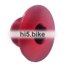 Прижимной болт М15, красный, на левый шатун Shimano, алюм под шестигранник.