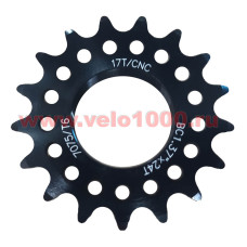 Звезда 17Тx1/8" AL7075, резьба 1,37"х24t для TRACK, FIX, Single Speed. Черная