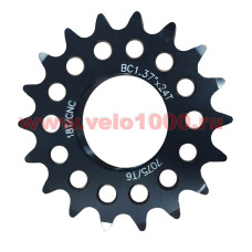 Звезда 18Тx1/8" AL7075, резьба 1,37"х24t для TRACK, FIX, Single Speed. Черная