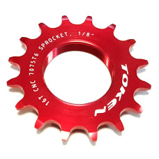 Звезда 16Тx1/8" AL7075 красная, резьба 1,37"х24t для TRACK, FIX, Single Speed.