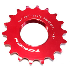 Звезда 18Тx1/8" AL7075 красная, резьба 1,37"х24t для TRACK, FIX, Single Speed.