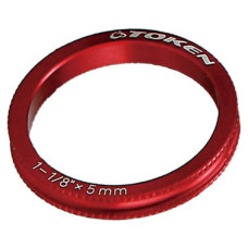 Кольцо на штырь вилки 1-1/8", "С"-профиль, 5мм. алюм. красное.