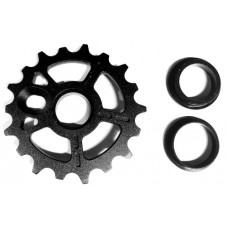 Звездa для BMX, 1/2"x1/8", толщина 6мм, AL-7075, 18T, фрезерованная под форму цепи, чёрная.