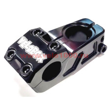 Вынос 1-1/8", Ø22.2x52мм, AL6061CNC, крышка 4-болта сверху, чёрный, "VELOBOX" лого.