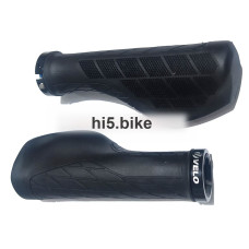 Грипсы анатомич, 136мм, для E-Bike, черные, 1 алюм lock-on, цепкие накладки/гель/кратон. Без уп.