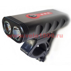 Фара передняя с 2 линзами, CREE XML, 1200 Lm, 5 режимов,  USB  4400mAh встроенн аккум. Инд уп