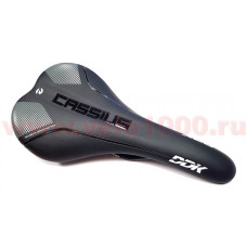 Седло  для MTB/RACE 278x148мм, рельсы полые Cr-Mo. Лого "CASSIUS". Чёрное