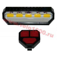 Фонарь задний-поворотник беспроводной, датчик движения, 60COB 100 Lm, USB аккум 800mAh, 6 режимов. Инд уп
