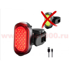 Фонарь задний красный, 38 COB, 15 Lm, 4 режима, 50х22мм, USB Type C, аккум 320мАч. Инд уп