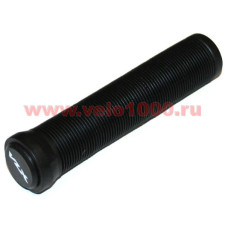 Грипсы без фланца, 145мм, с заглушками, чёрные, мягкие, аналог Longneck Soft. VLX лого, без уп.