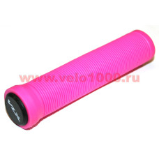 Грипсы без фланца, 145мм, с заглушками, розовые, мягкие, аналог Longneck Soft. VLX лого, без уп