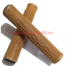 Грипсы без фланца, 166мм, коричневые, SOFT, заглушки с VLX лого, без уп.