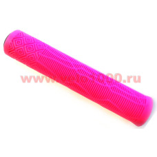 Грипсы без фланца, 166мм, розовый неон, SOFT, заглушки с VLX лого, без уп.