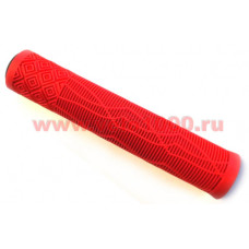 Грипсы без фланца, 166мм, красные, SOFT, заглушки с VLX лого, без уп.