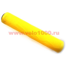 Грипсы без фланца, 166мм, жёлтые, SOFT, заглушки с VLX лого, без уп.