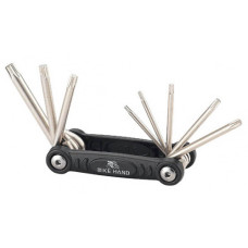 Ключи-звёздочки Torx в ноже T9/T10/T15/T20/T25/T27/T30/T40, чёрн/хром.
