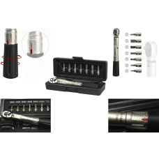 Ключ динамометрический для головок 1/4" на 2-24 NM. С насадками 3/4/5/6/8/10мм, T25. Инд уп