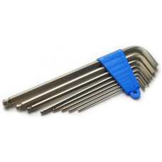 Ключи-шестигранники в клипсе, Cr-Vanadium, 9 размеров (1,5 - 10 мм).