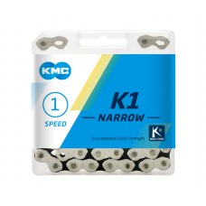 КМС Цепь K1 NARROW, 1 ск., 1/2x3/32"х112", серебр./чёр., в торг.уп.