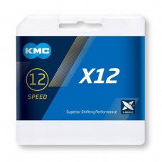 Цепь KMC CL552 X12 NP/BKS 126 звеньев с размером 1/2"x 11/128"